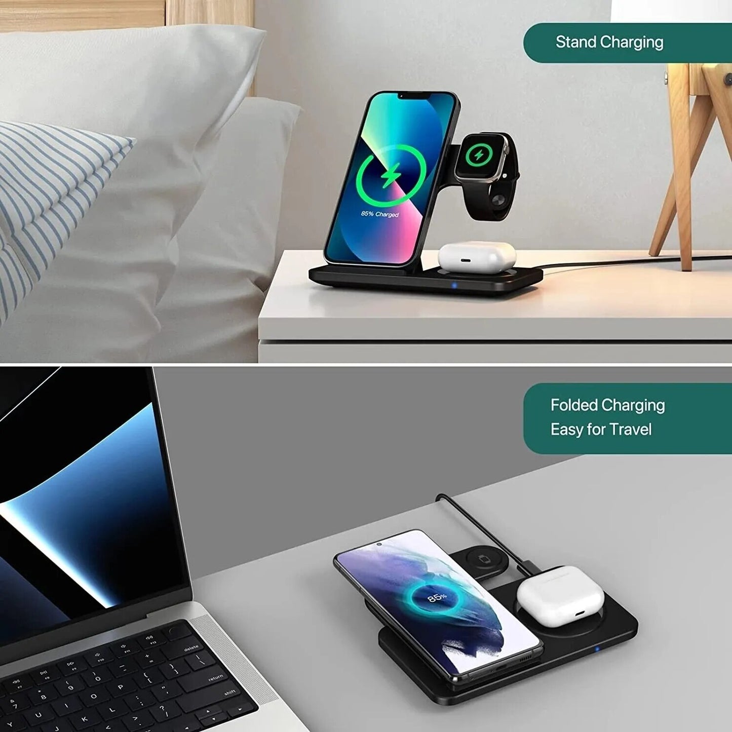 SnapMag 3-in-1 Folding Wireless Charger Stand